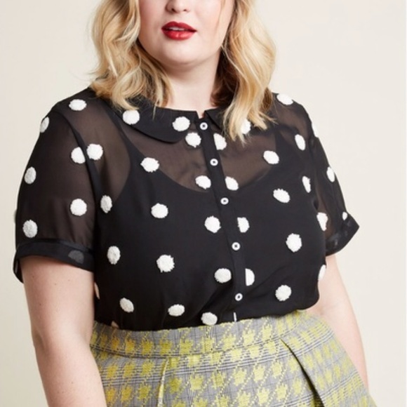 •SOLD• ModCloth Let's Do Lovely Button-Up Top - Picture 3 of 5